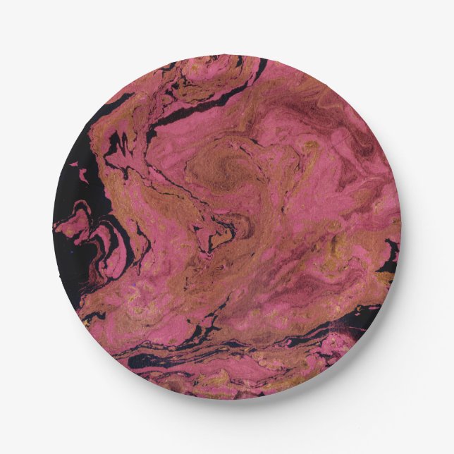 Marble , watercolor paper plate (Front)