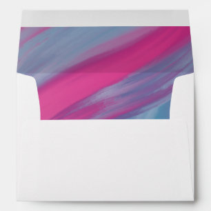 Marble Watercolor Purple Pink Swirl Wedding Envelope