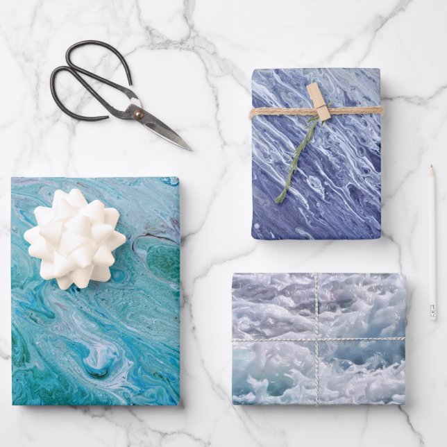 Marble Wave Beach Style Wrap Craft Paper (Front)