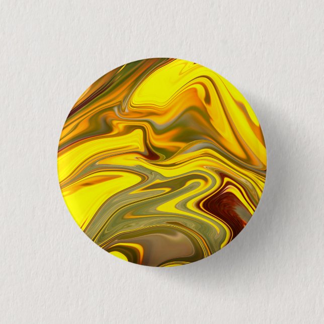 Marble Waves Yellow Digital Paper-55448 1 Inch Round Button (Front)