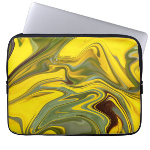 Marble Waves Yellow Digital Paper-55448 Laptop Sleeve