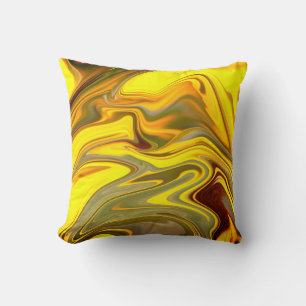 Marble Waves Yellow Digital Paper-55448 Throw Pillow