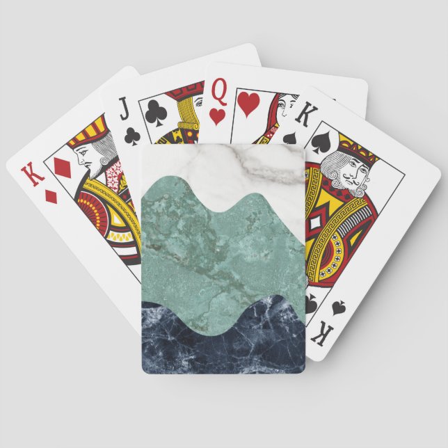 Marble Wavy Abstraction Playing Cards (Back)