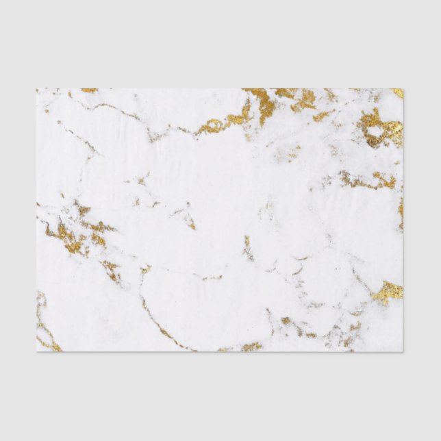Marble White Gold Abstract Stone Elegant Minimal Tissue Paper (Front)