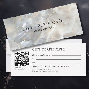 MARBLE WHITE-SILVER SALON QR CODE GIFT CERTIFICATE
