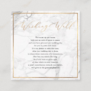 Marble Wishing Well, Calligraphy Faux Gold Enclosure Card