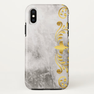 marble with gold floral pattern Case-Mate iPhone case
