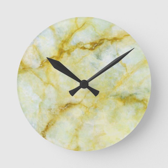 Marble with Yellow Threads Round Clock (Front)