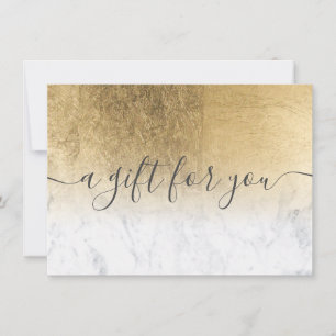 marble yellow gold foil ombre gift certificate