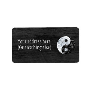 Marble Yin Yang Symbol Label