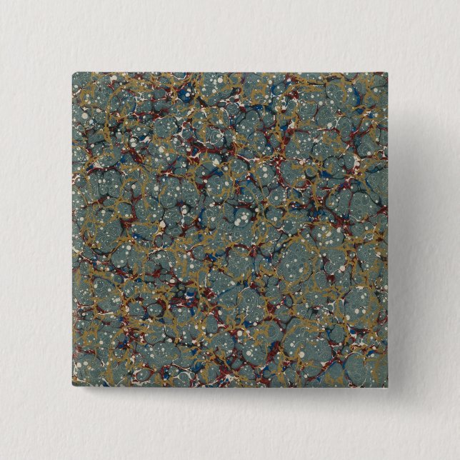 Marbled Abstract Painting 2 Inch Square Button (Front)