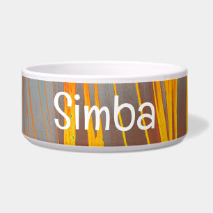 Marbled Abstract Pet Bowl with SIMBA Text