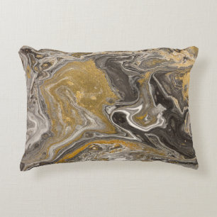 Marbled acrylic, nature-inspired texture. accent pillow