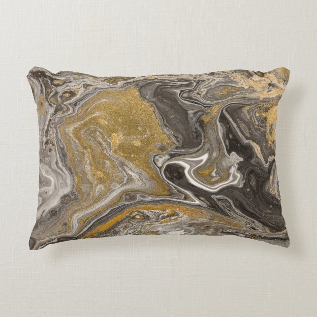 Marbled acrylic, nature-inspired texture. accent pillow (Front)