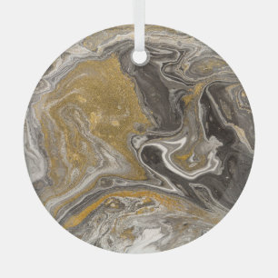Marbled acrylic, nature-inspired texture. glass ornament