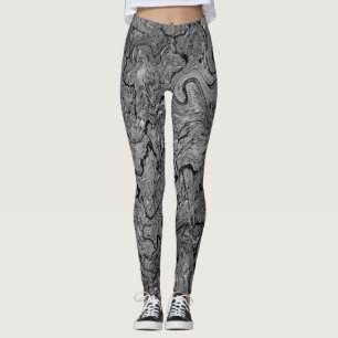 "Marbled" B&W Leggings