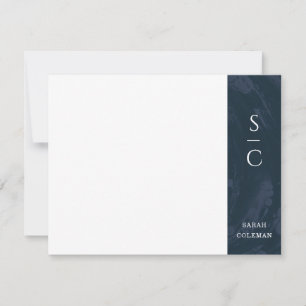 Marbled Band Stationery Note Card - Blue