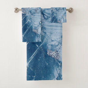 Marbled  bath towel set