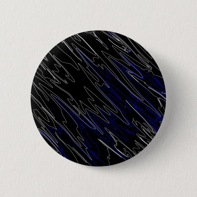 Marbled Black Blue 2 Inch Round Button (Front)