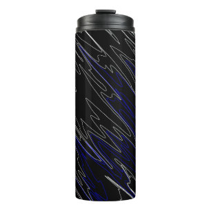 Marbled Black Blue Thermal Tumbler