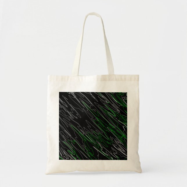 Marbled Black Green Tote Bag (Front)