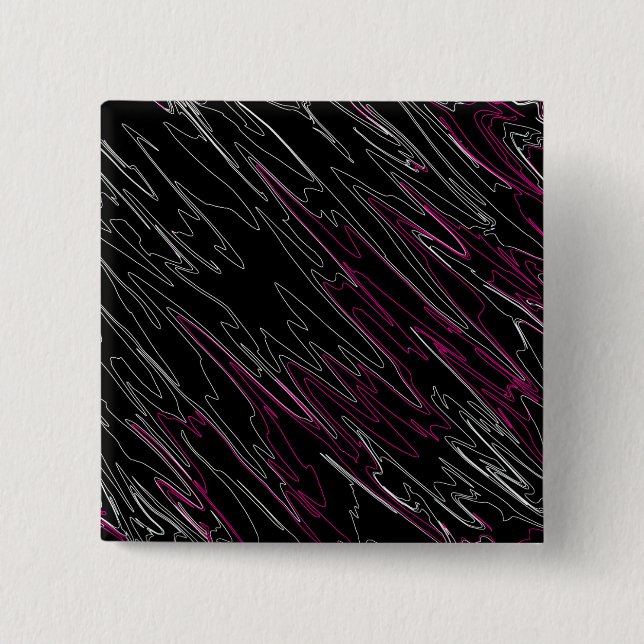 Marbled Black Pink 2 Inch Square Button (Front)