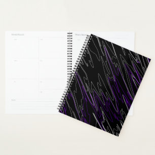 Marbled Black Purple Planner