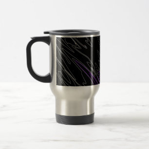 Marbled Black Purple Travel Mug