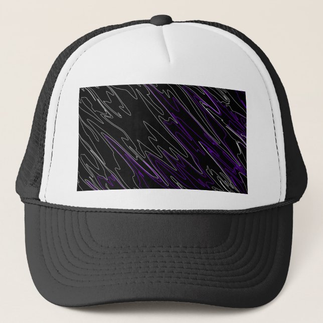 Marbled Black Purple Trucker Hat (Front)