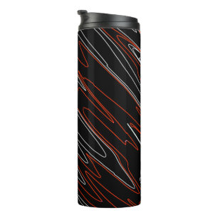 Marbled Black Red Thermal Tumbler