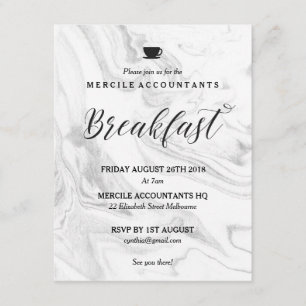Marbled Breakfast Invitation