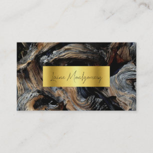 Marbled Brown and Black with Gold Business Card
