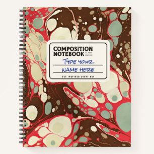 Marbled Composition Book Pink Customize