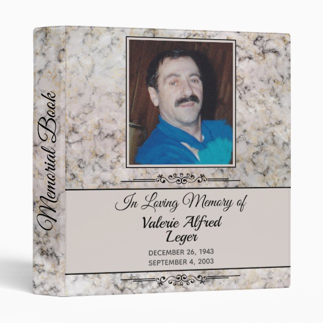 Marbled Custom Keepsake Memorial / Guestbook Binder (Front/Spine)