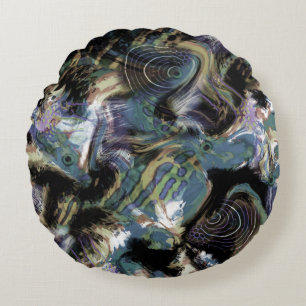 Marbled fish , fish, marbled, leather, sea fish, round pillow