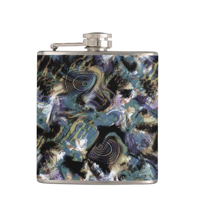 Marbled fish hip flask (Front)
