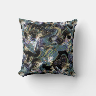 Marbled fish throw pillow