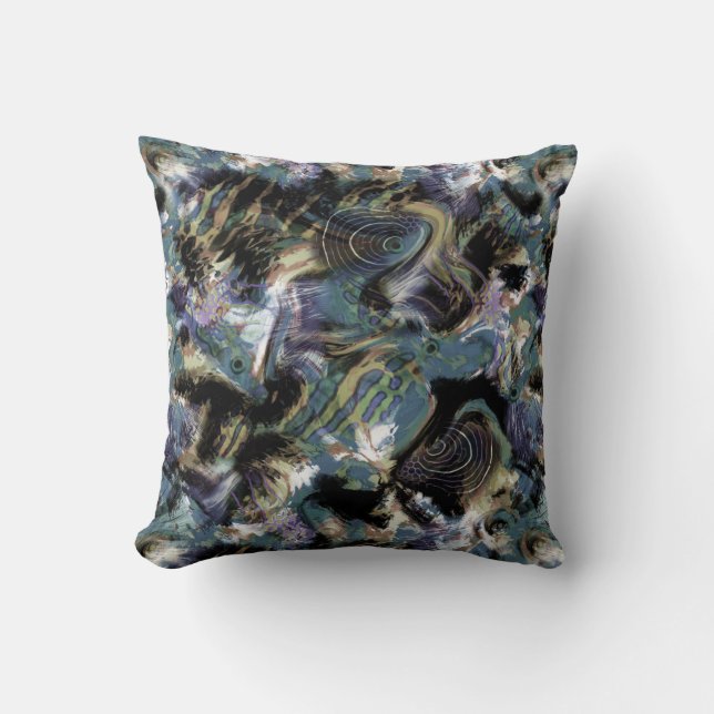 Marbled fish throw pillow (Front)