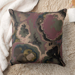 Marbled Fractal Throw Pillow