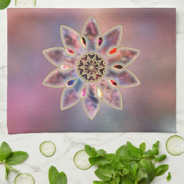 Marbled Galaxies Kitchen Towel (Folded)