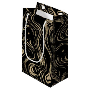 Marbled Gold Monogram Gift Bag