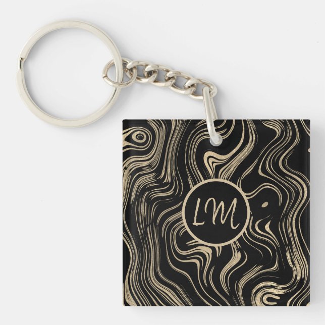 Marbled Gold Personalized Acrylic Keychain (Front)