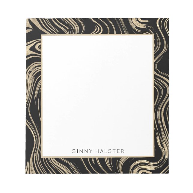 Marbled Gold Personalized Notepad 5.5" x 6" (Front)