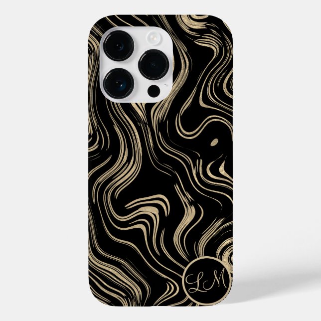 Marbled Gold Personalized Phone Case (Back)