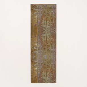 Marbled Golden Wet Cedar Art Pattern Yoga Mat