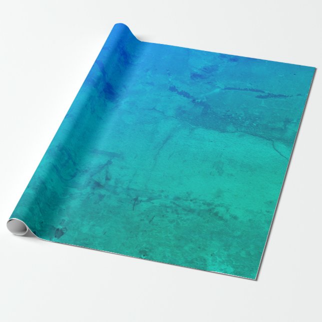Marbled green & blue wrapping paper (Unrolled)