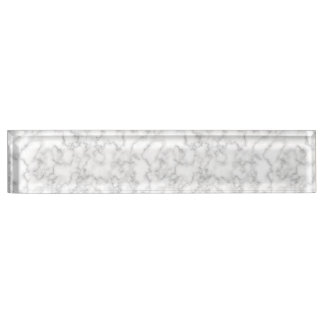 Marbled Grey White Marble Stone Pattern Background Nameplate