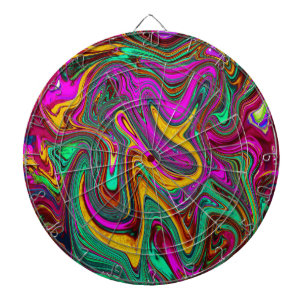 Marbled Hot Pink and Sea Foam Green Abstract Art Dartboard