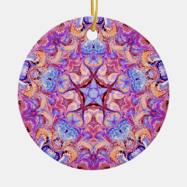 Marbled Kaleidoscope Star Ornament (Front)