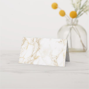 Marbled Look Wedding Folded Place Card